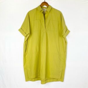 Schai Short Sleeve Midi Shift Relaxed Oversized Dress Pockets Size Xs/S